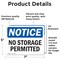 Signmission No Storage Permitted, 7 in W x Rectangle, Vinyl Decal OS-2PACK-NS-D-57-L-14868 - alternate 4
